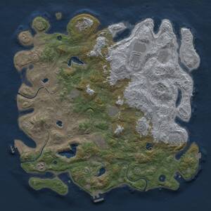 Thumbnail Rust Map: Procedural Map, Size: 4500, Seed: 34273270, 16 Monuments