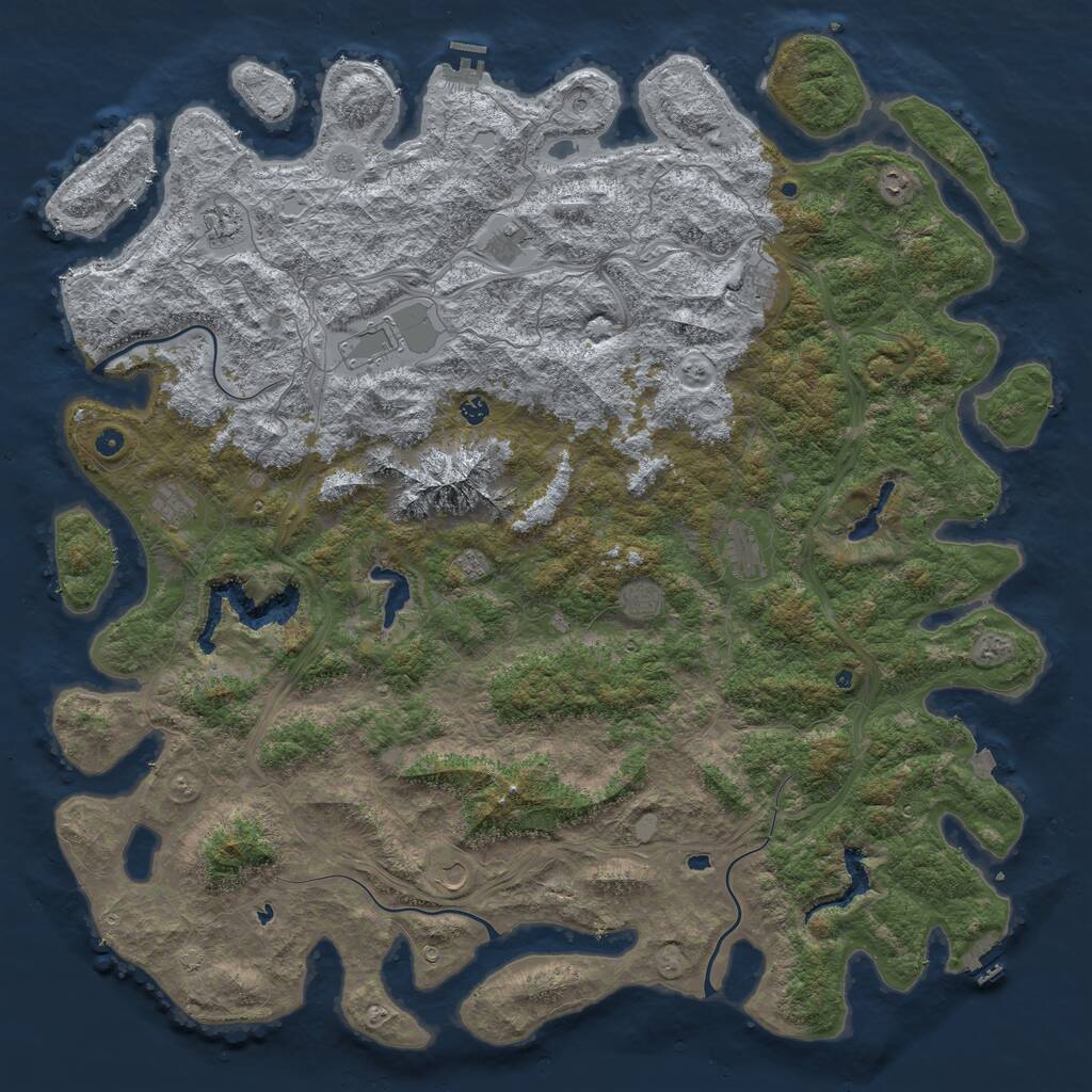 Rust Map: Procedural Map, Size: 6000, Seed: 461934686, 17 Monuments