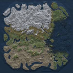 Thumbnail Rust Map: Procedural Map, Size: 6000, Seed: 461934686, 17 Monuments