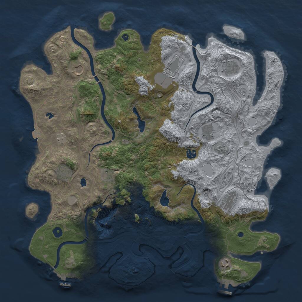 Rust Map: Procedural Map, Size: 4500, Seed: 375276931, 16 Monuments