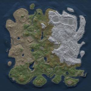 Thumbnail Rust Map: Procedural Map, Size: 4500, Seed: 375276931, 16 Monuments