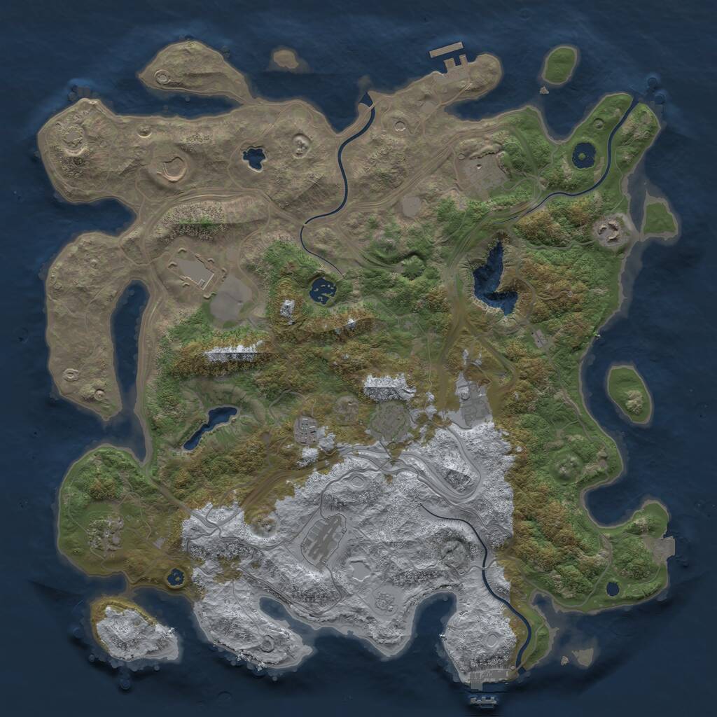 Rust Map: Procedural Map, Size: 4300, Seed: 36687867, 16 Monuments