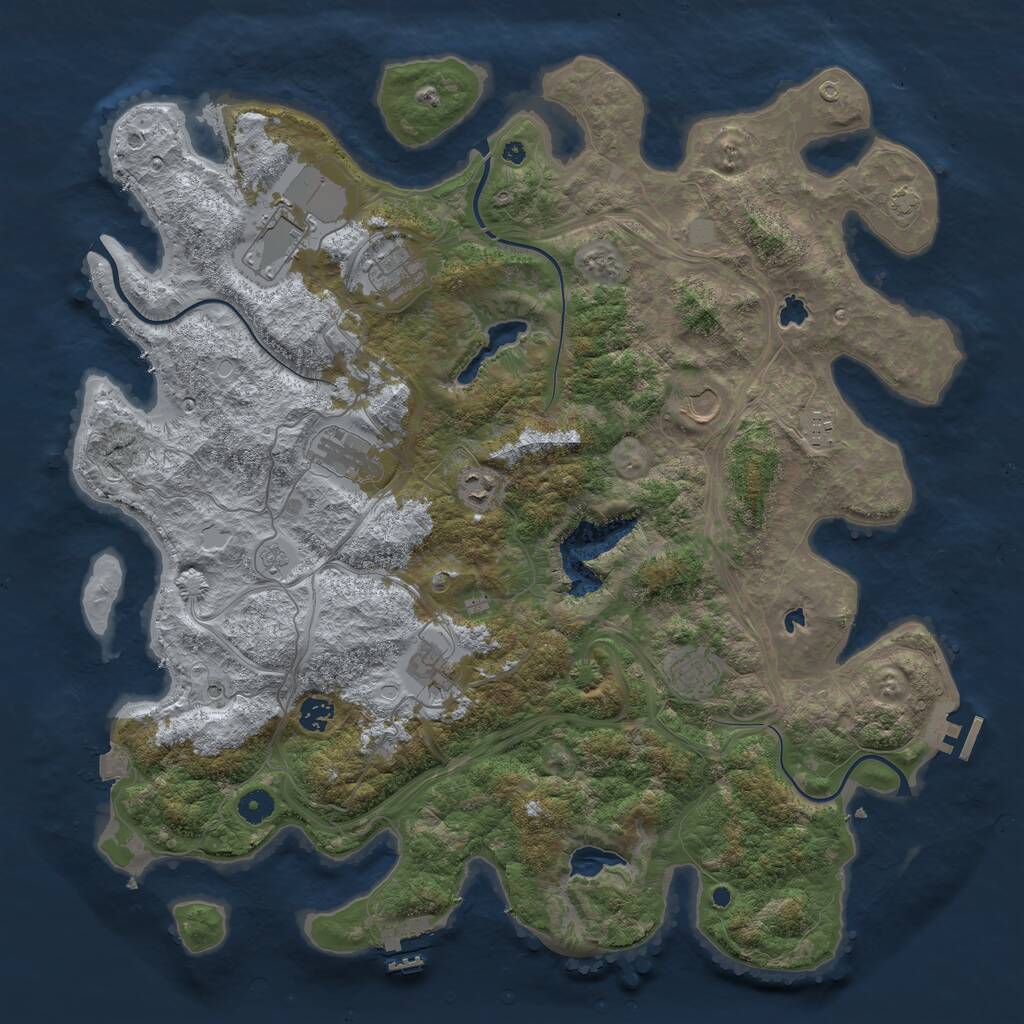 Rust Map: Procedural Map, Size: 4500, Seed: 1241013055, 15 Monuments