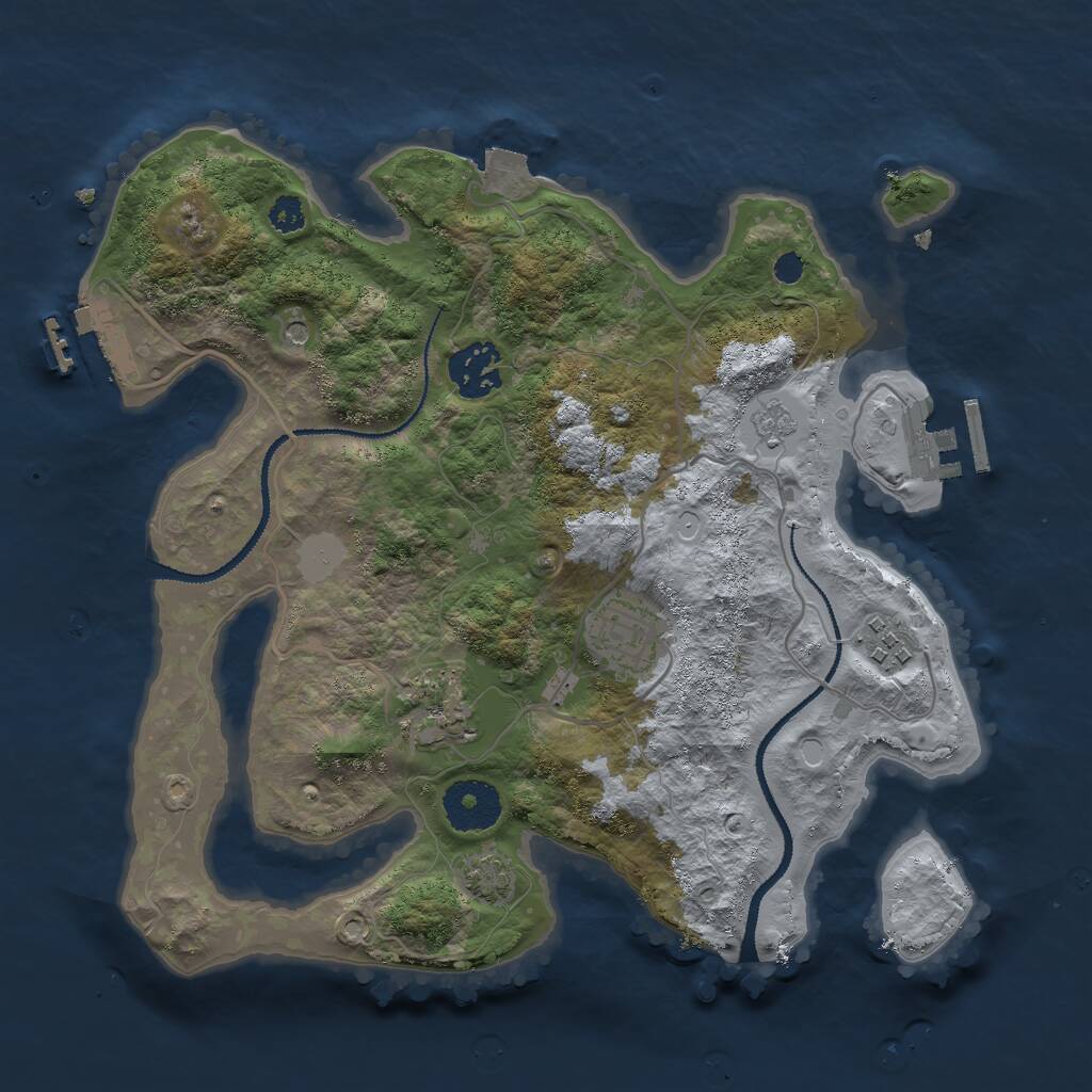 Rust Map: Procedural Map, Size: 3000, Seed: 1998800135, 10 Monuments