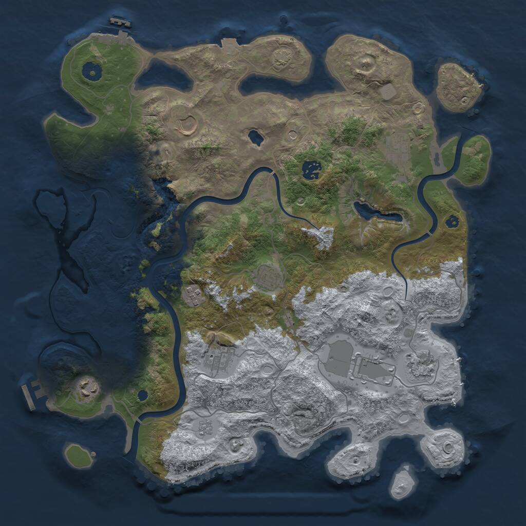 Rust Map: Procedural Map, Size: 4000, Seed: 1417118756, 15 Monuments