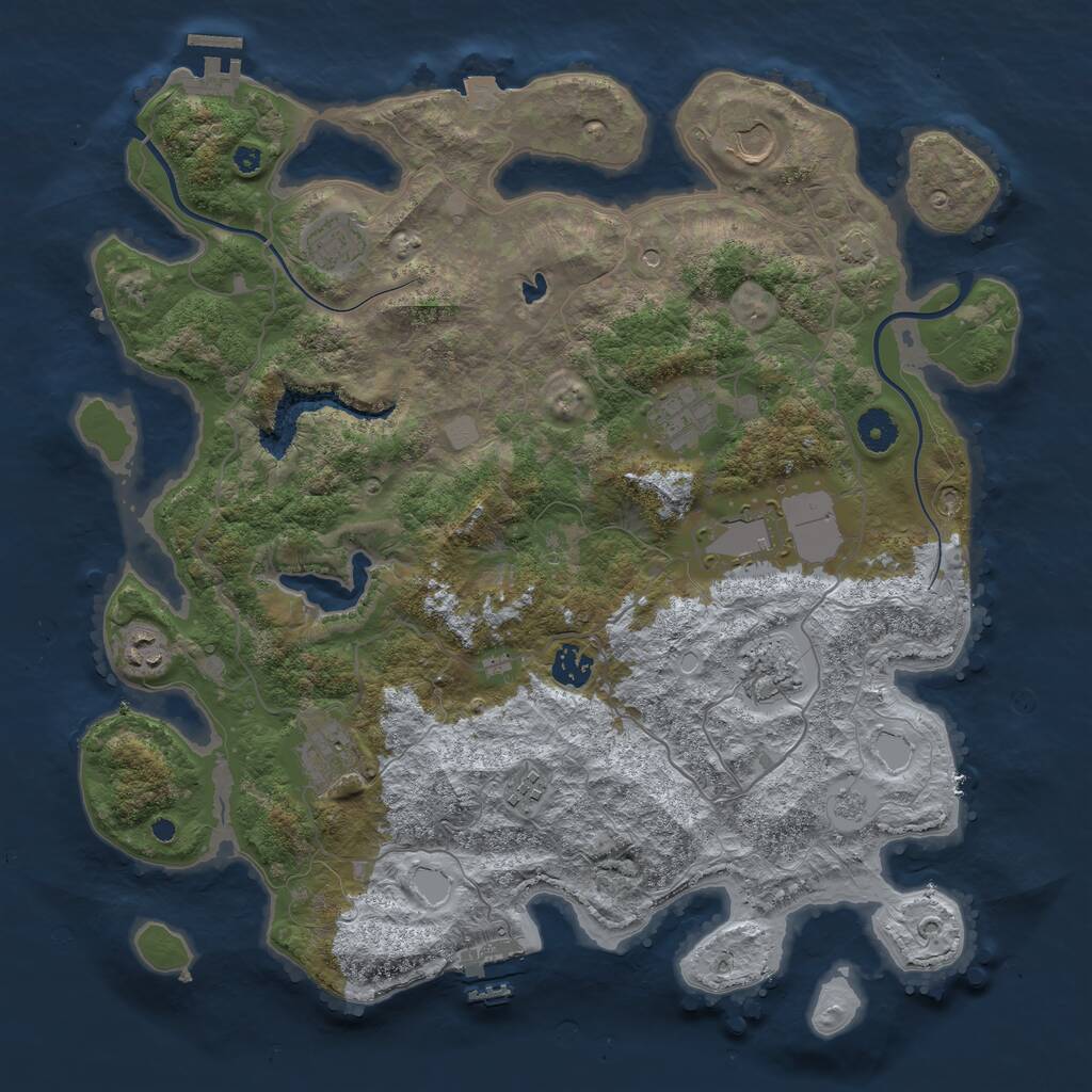 Rust Map: Procedural Map, Size: 4000, Seed: 1417118756, 15 Monuments