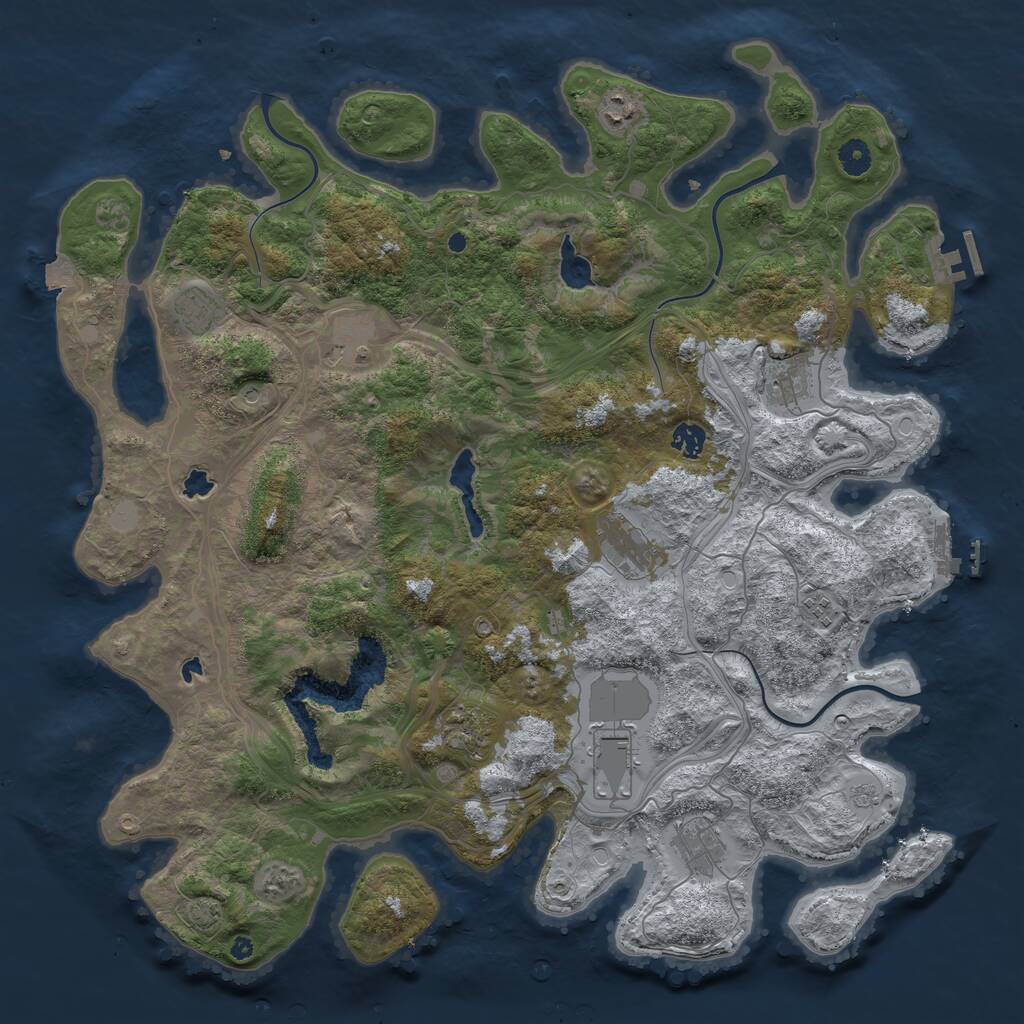 Rust Map: Procedural Map, Size: 4500, Seed: 257424596, 16 Monuments