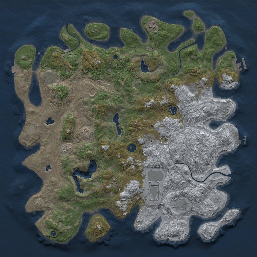 Rust Map: Procedural Map, Size: 4500, Seed: 257424596, 16 Monuments
