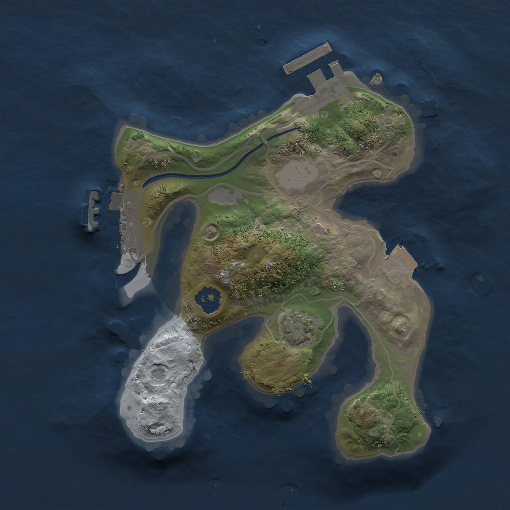 Rust Map: Procedural Map, Size: 2000, Seed: 529948022, 4 Monuments