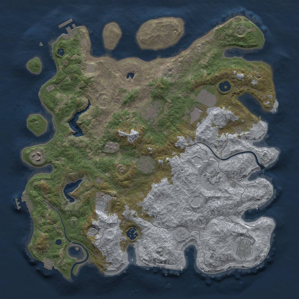 Rust Map: Procedural Map, Size: 4000, Seed: 1197444853, 15 Monuments