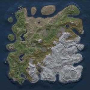 Thumbnail Rust Map: Procedural Map, Size: 4000, Seed: 1197444853, 15 Monuments