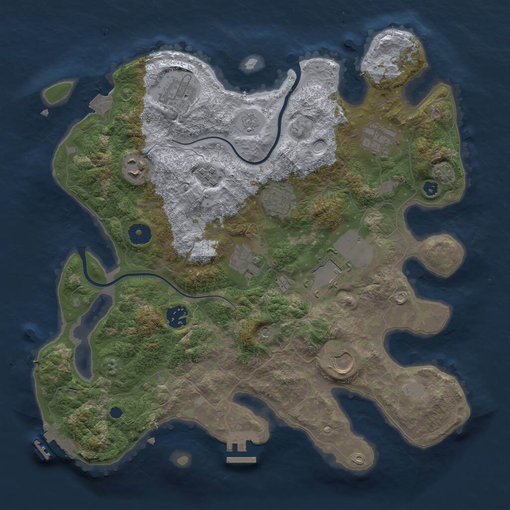 Rust Map: Procedural Map, Size: 3500, Seed: 468432157, 15 Monuments