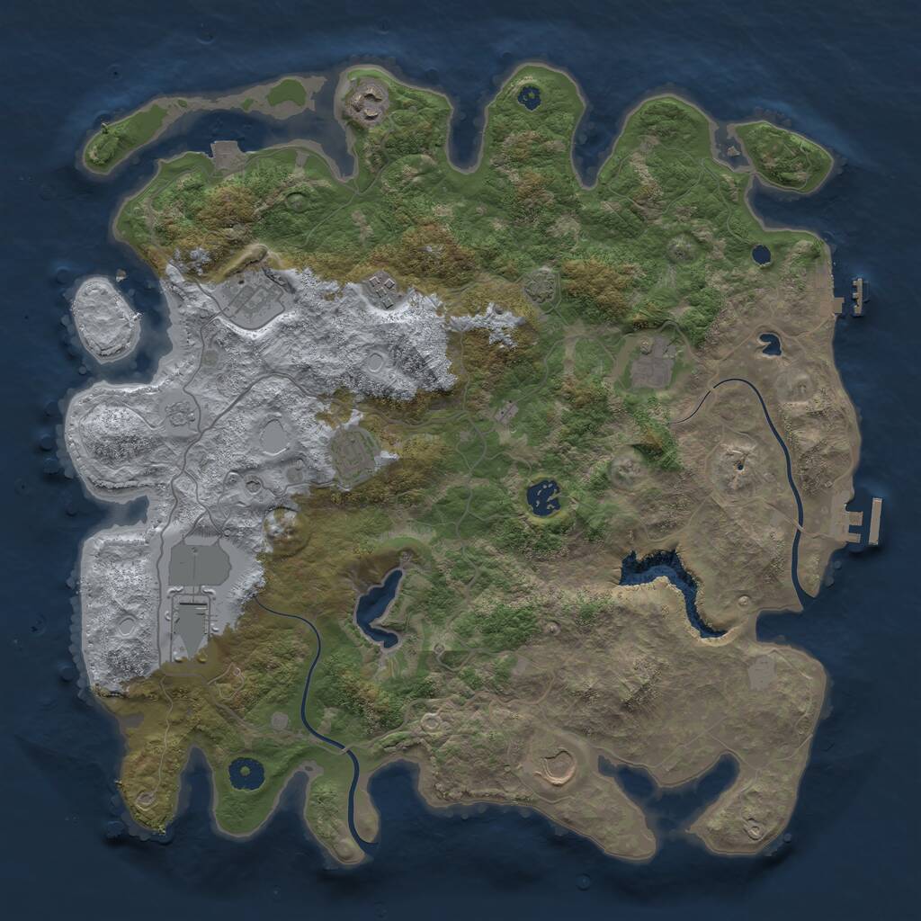 Rust Map: Procedural Map, Size: 4000, Seed: 1416485154, 14 Monuments