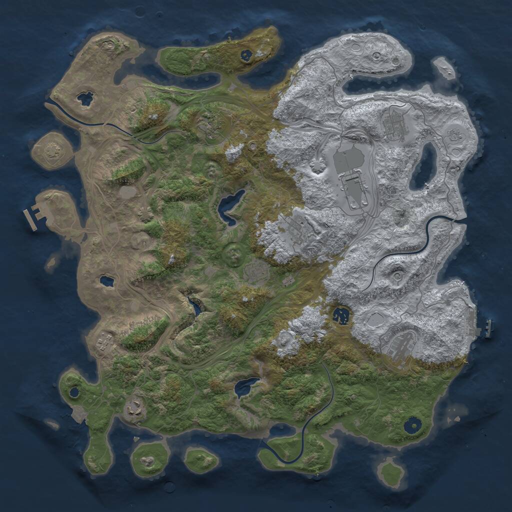 Rust Map: Procedural Map, Size: 4500, Seed: 2051775440, 15 Monuments