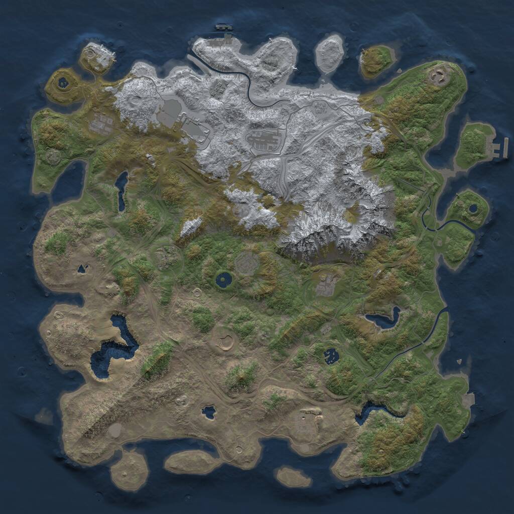 Rust Map: Procedural Map, Size: 5000, Seed: 368021887, 17 Monuments