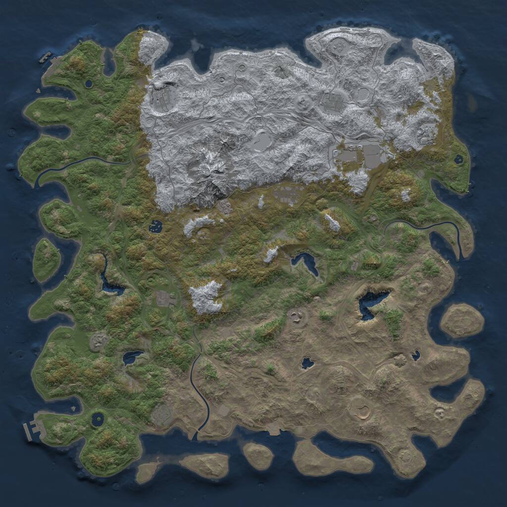 Rust Map: Procedural Map, Size: 5601, Seed: 56001, 17 Monuments