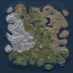 Thumbnail Rust Map: Procedural Map, Size: 4000, Seed: 50811, 15 Monuments