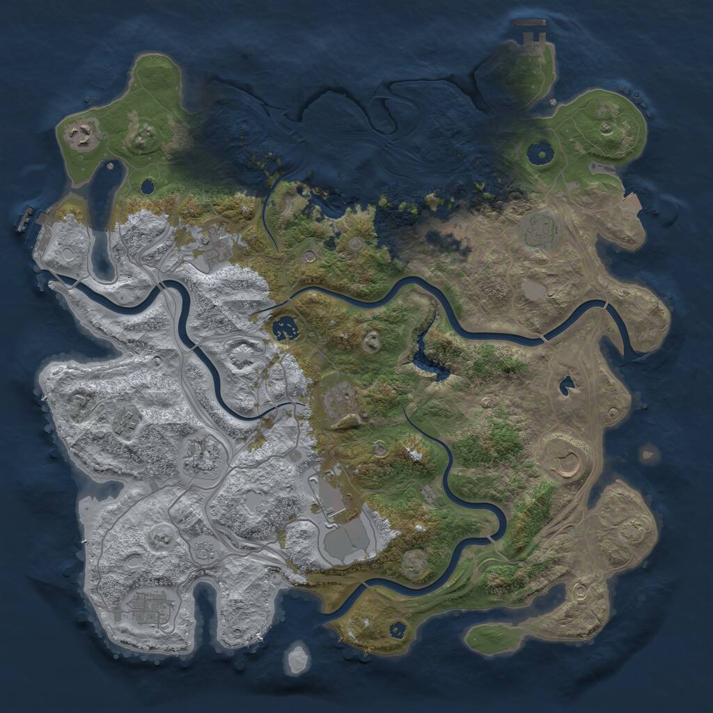 Rust Map: Procedural Map, Size: 4250, Seed: 760622202, 17 Monuments