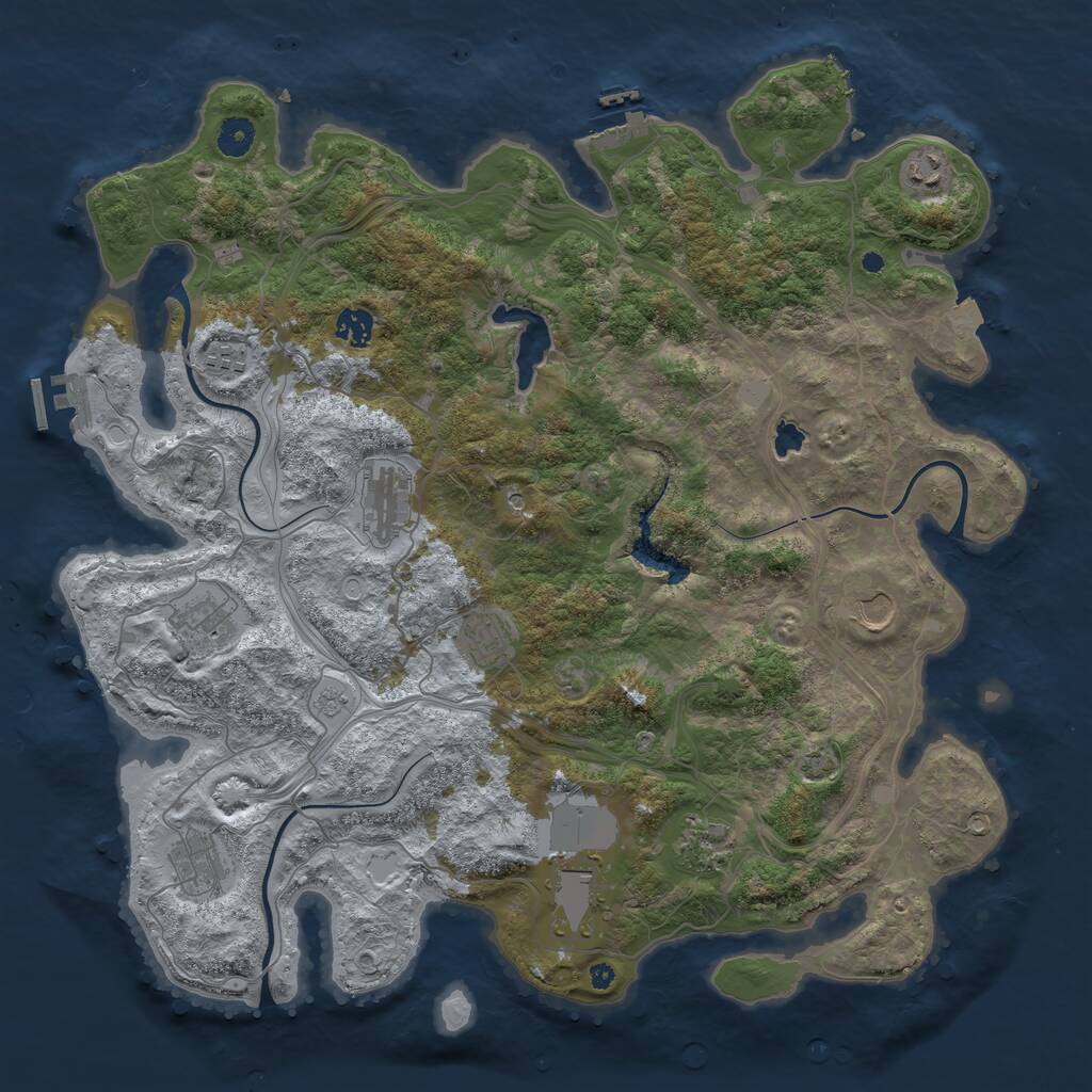 Rust Map: Procedural Map, Size: 4250, Seed: 760622202, 16 Monuments