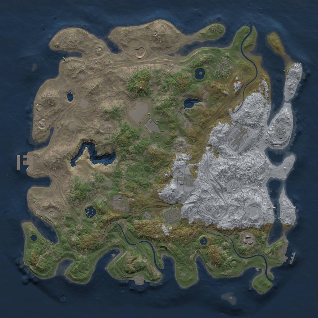 Rust Map: Procedural Map, Size: 4250, Seed: 1278050839, 16 Monuments