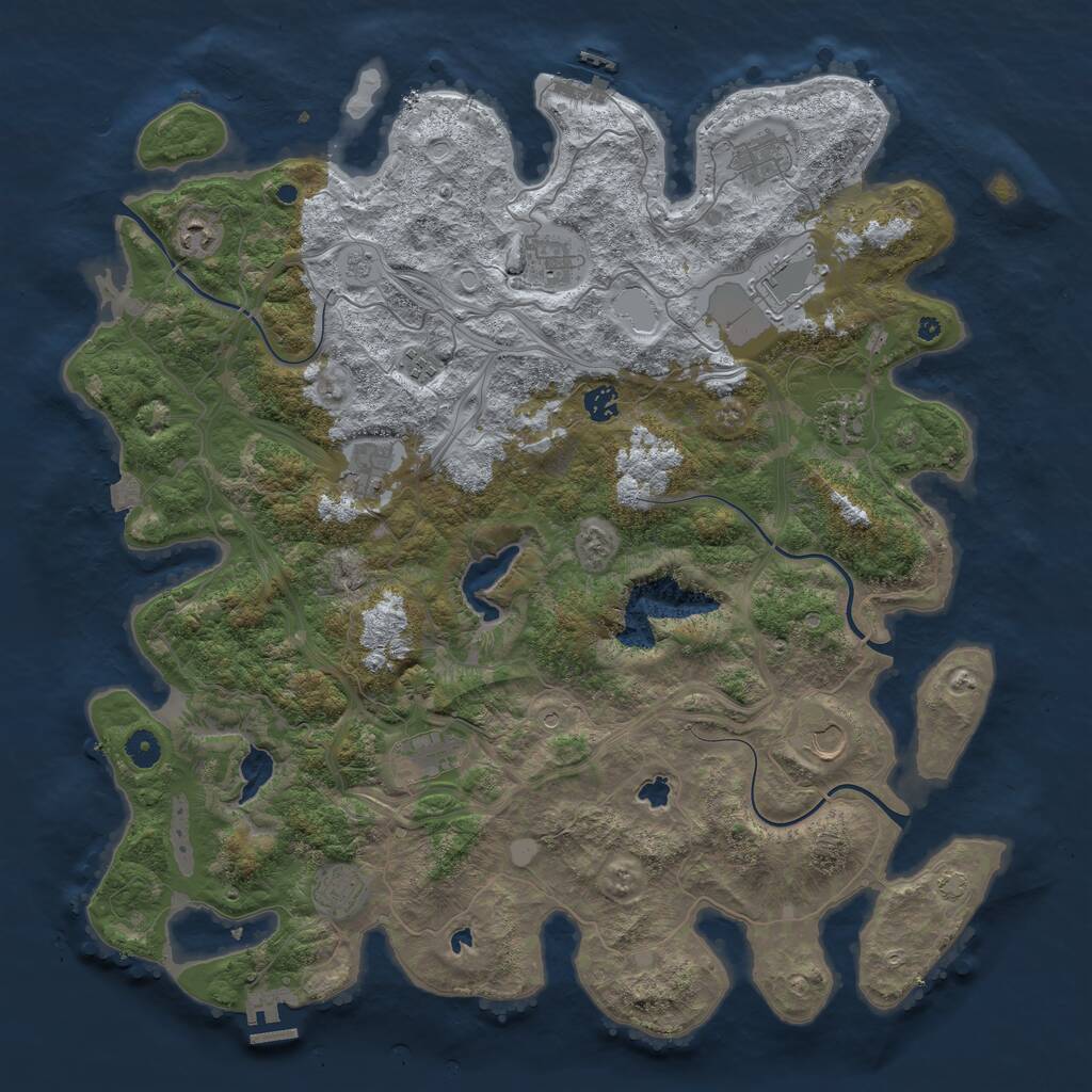 Rust Map: Procedural Map, Size: 4600, Seed: 538375153, 17 Monuments