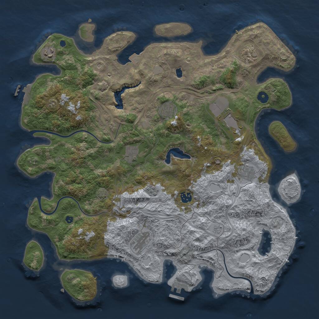 Rust Map: Procedural Map, Size: 4250, Seed: 897419685, 15 Monuments