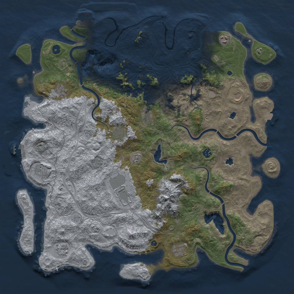 Rust Map: Procedural Map, Size: 5000, Seed: 984004474, 17 Monuments