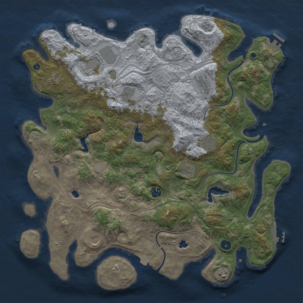 Rust Map: Procedural Map, Size: 4500, Seed: 518475980, 16 Monuments