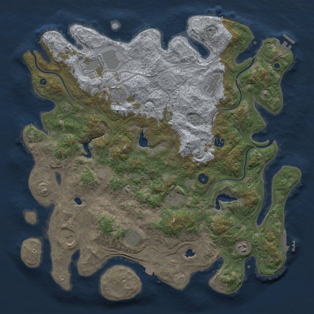 Rust Map: Procedural Map, Size: 4500, Seed: 518475980, 15 Monuments