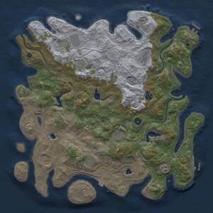 Thumbnail Rust Map: Procedural Map, Size: 4500, Seed: 518475980, 15 Monuments