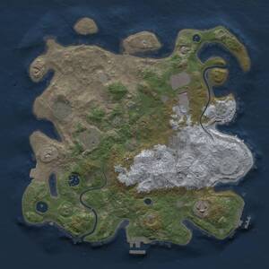 Thumbnail Rust Map: Procedural Map, Size: 3500, Seed: 784256809, 14 Monuments