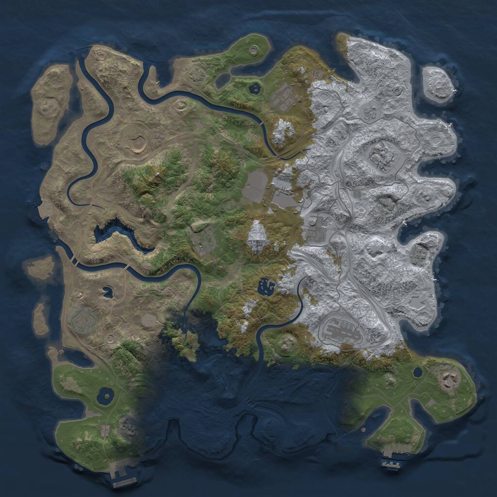 Rust Map: Procedural Map, Size: 4250, Seed: 343851565, 17 Monuments