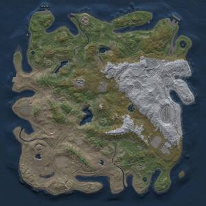 Thumbnail Rust Map: Procedural Map, Size: 4500, Seed: 125438256, 17 Monuments