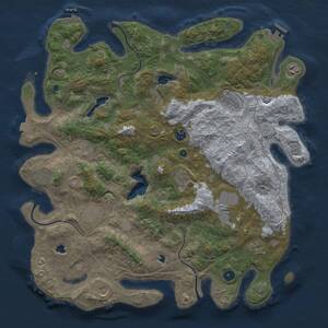 Thumbnail Rust Map: Procedural Map, Size: 4500, Seed: 125438256, 17 Monuments
