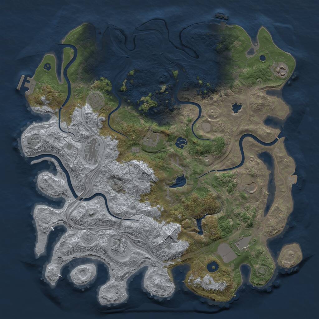 Rust Map: Procedural Map, Size: 4250, Seed: 529948022, 15 Monuments