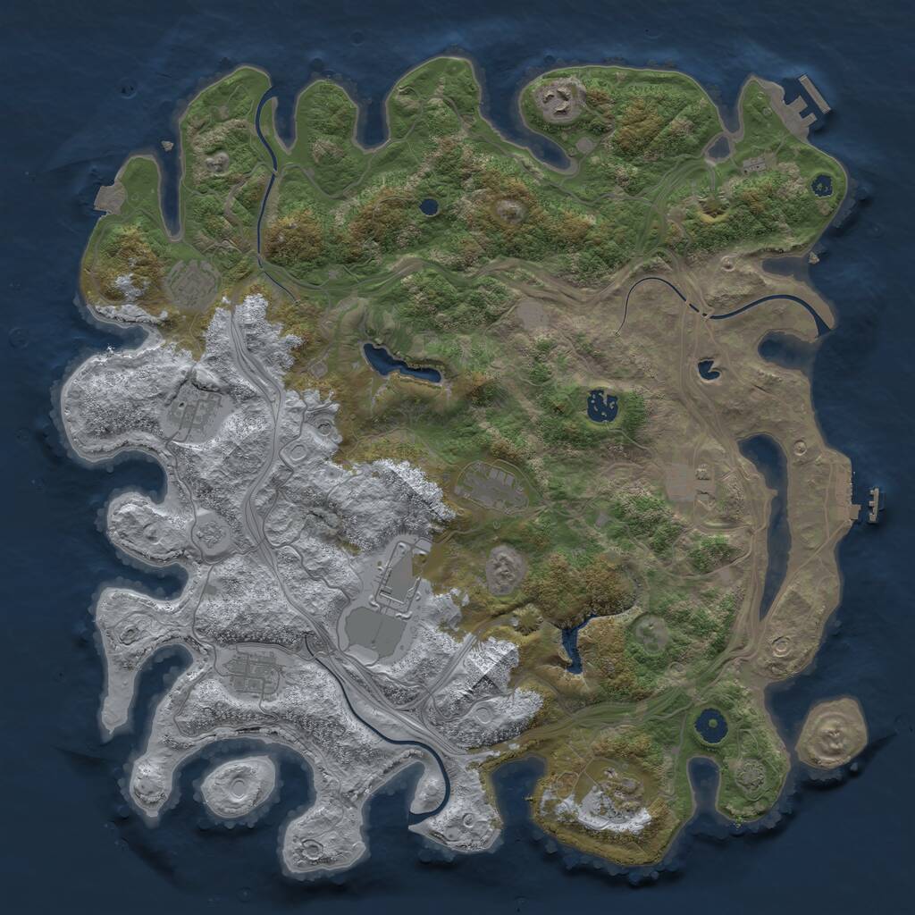 Rust Map: Procedural Map, Size: 4250, Seed: 529948022, 15 Monuments