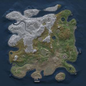 Thumbnail Rust Map: Procedural Map, Size: 3500, Seed: 425959950, 13 Monuments