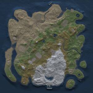 Thumbnail Rust Map: Procedural Map, Size: 3750, Seed: 1930383321, 17 Monuments