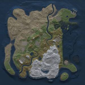 Thumbnail Rust Map: Procedural Map, Size: 3750, Seed: 1930383321, 17 Monuments