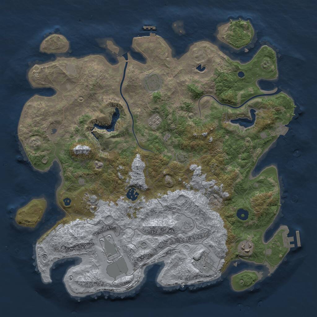 Rust Map: Procedural Map, Size: 4000, Seed: 20241108, 13 Monuments