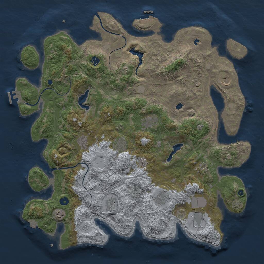 Rust Map: Procedural Map, Size: 4500, Seed: 21465981, 17 Monuments