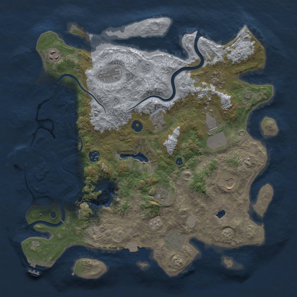 Rust Map: Procedural Map, Size: 4000, Seed: 1490626211, 16 Monuments