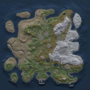 Thumbnail Rust Map: Procedural Map, Size: 3500, Seed: 54353, 13 Monuments