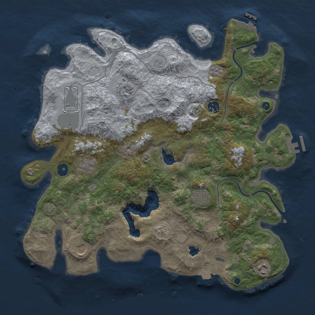 Rust Map: Procedural Map, Size: 4000, Seed: 196703314, 14 Monuments