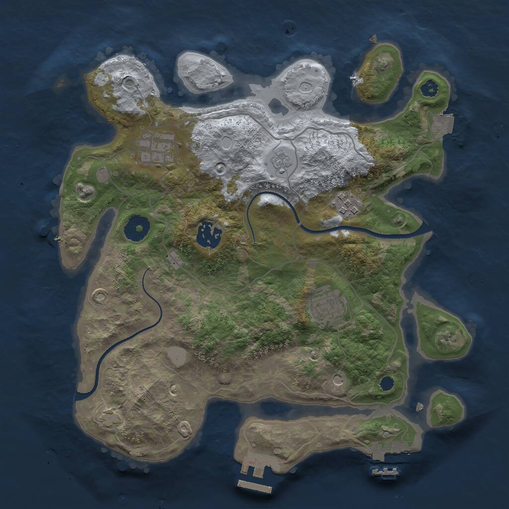 Rust Map: Procedural Map, Size: 3000, Seed: 2004106136, 10 Monuments