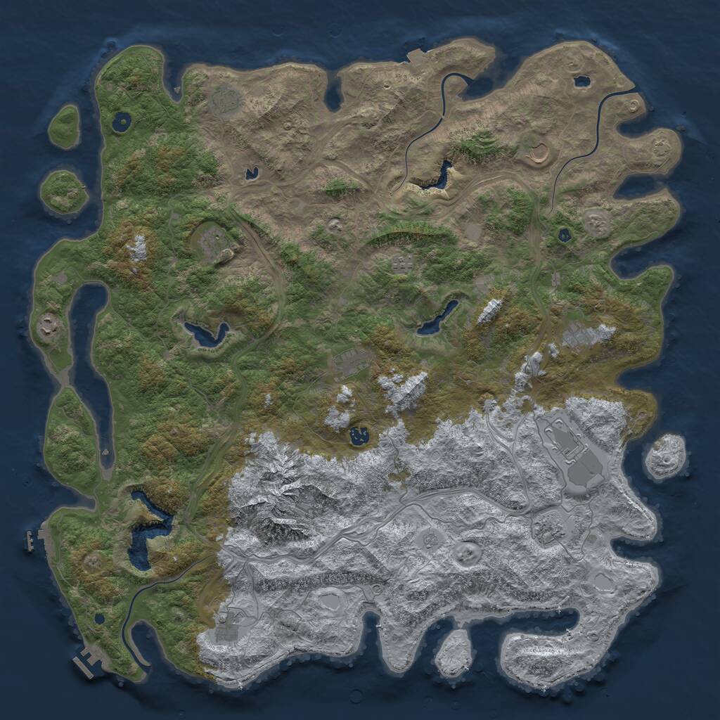 Rust Map: Procedural Map, Size: 5500, Seed: 149316, 17 Monuments