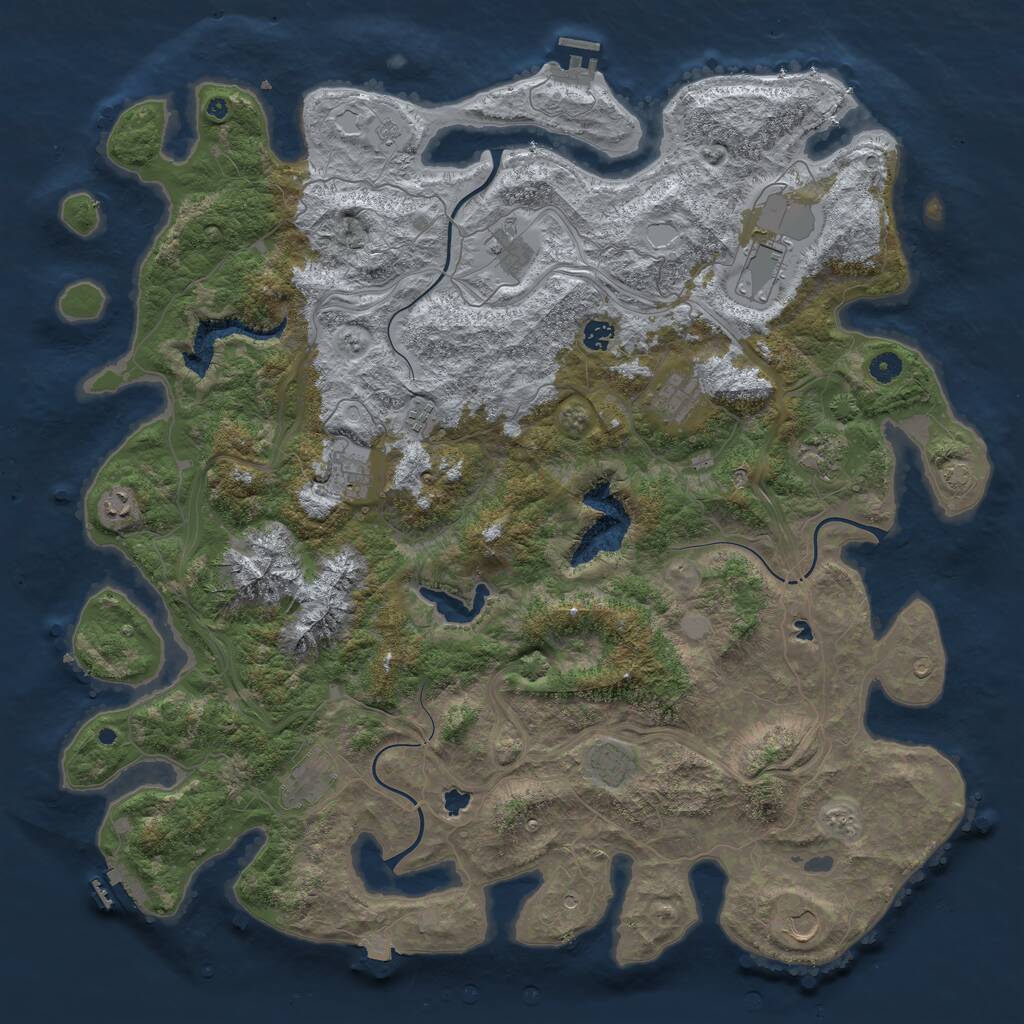 Rust Map: Procedural Map, Size: 5000, Seed: 56453, 17 Monuments