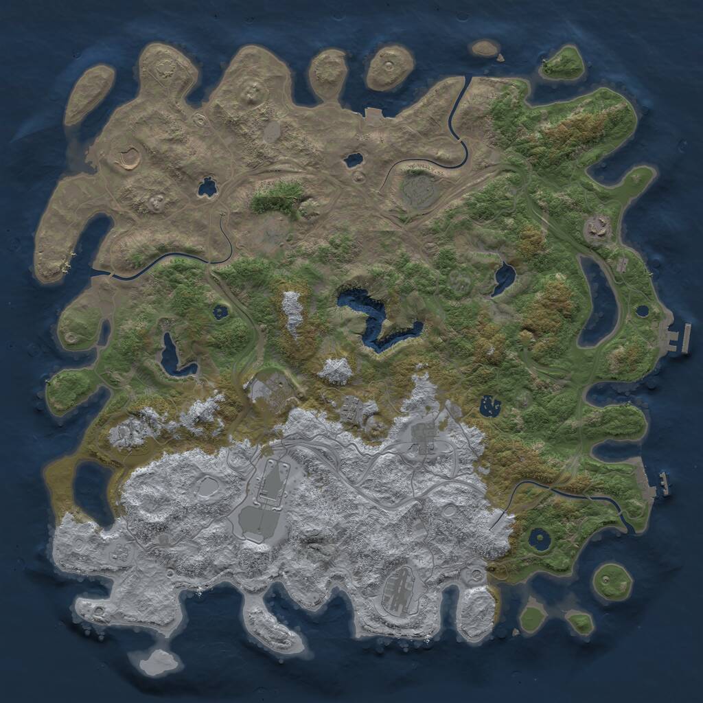 Rust Map: Procedural Map, Size: 4800, Seed: 1095841524, 17 Monuments