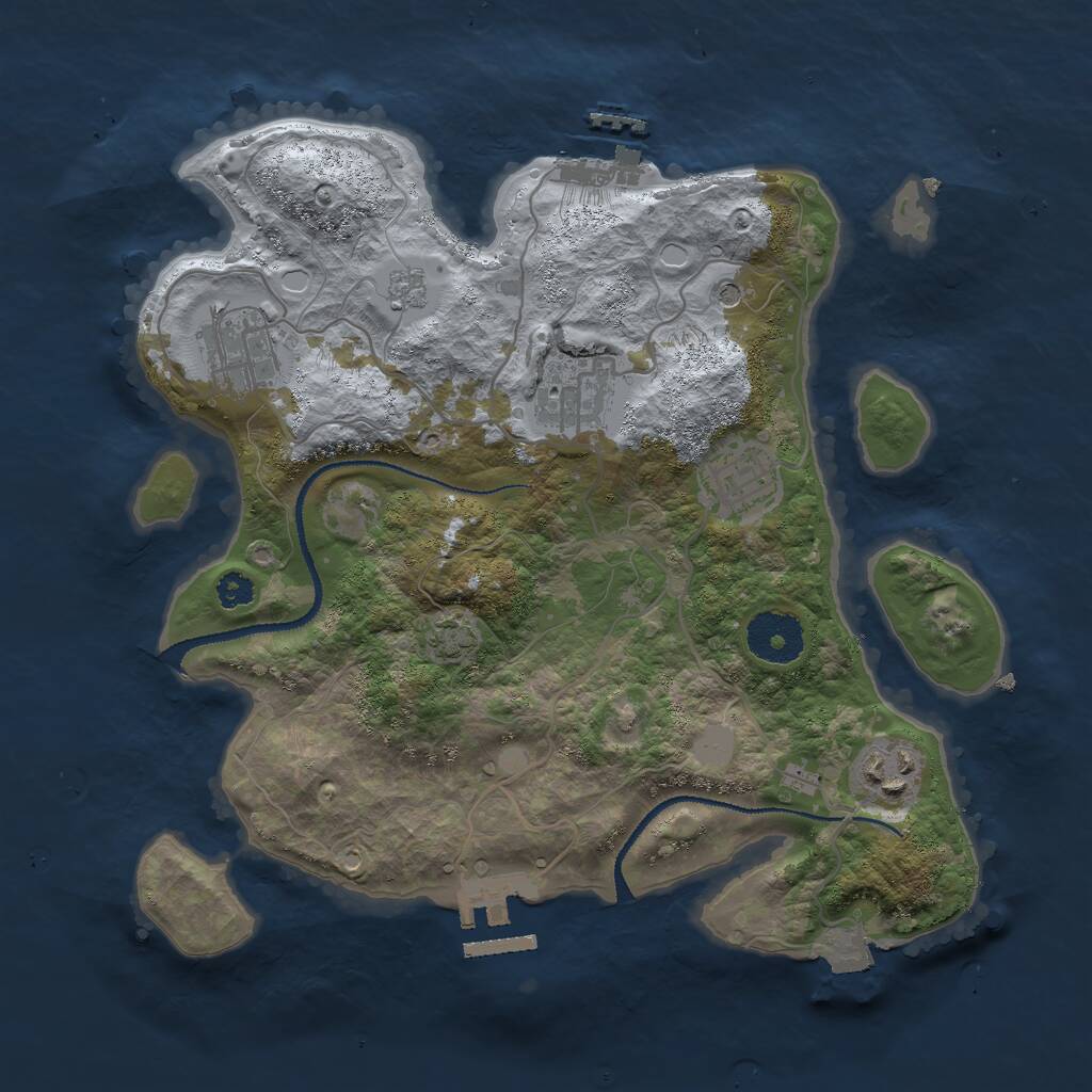 Rust Map: Procedural Map, Size: 3000, Seed: 2149, 10 Monuments