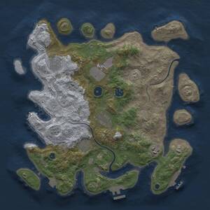 Thumbnail Rust Map: Procedural Map, Size: 3600, Seed: 11724, 13 Monuments